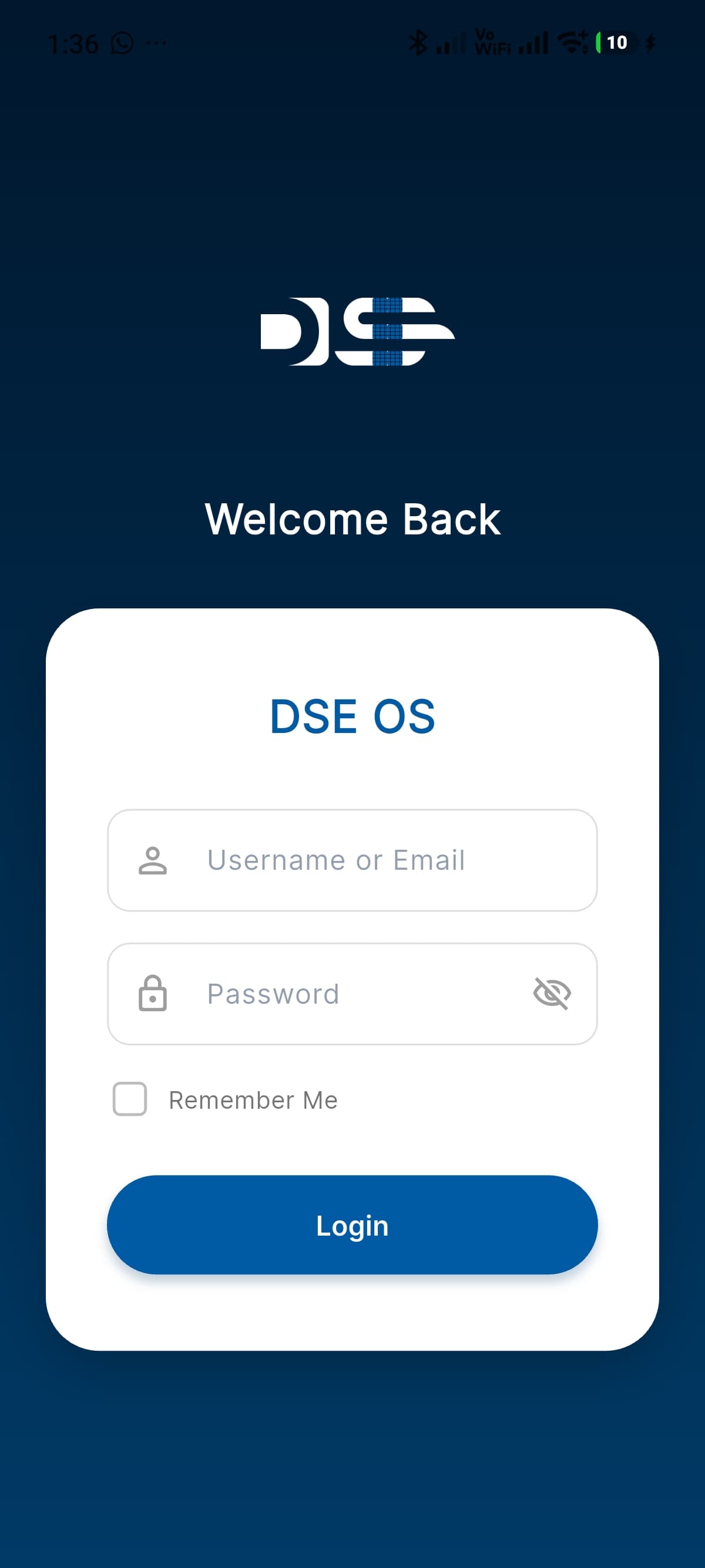 DSenergize RMS Mobile Screen